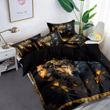 Nature-Inspired Floral Duvet Cover Set - Hypoallergenic Fabric-King - Low Angle