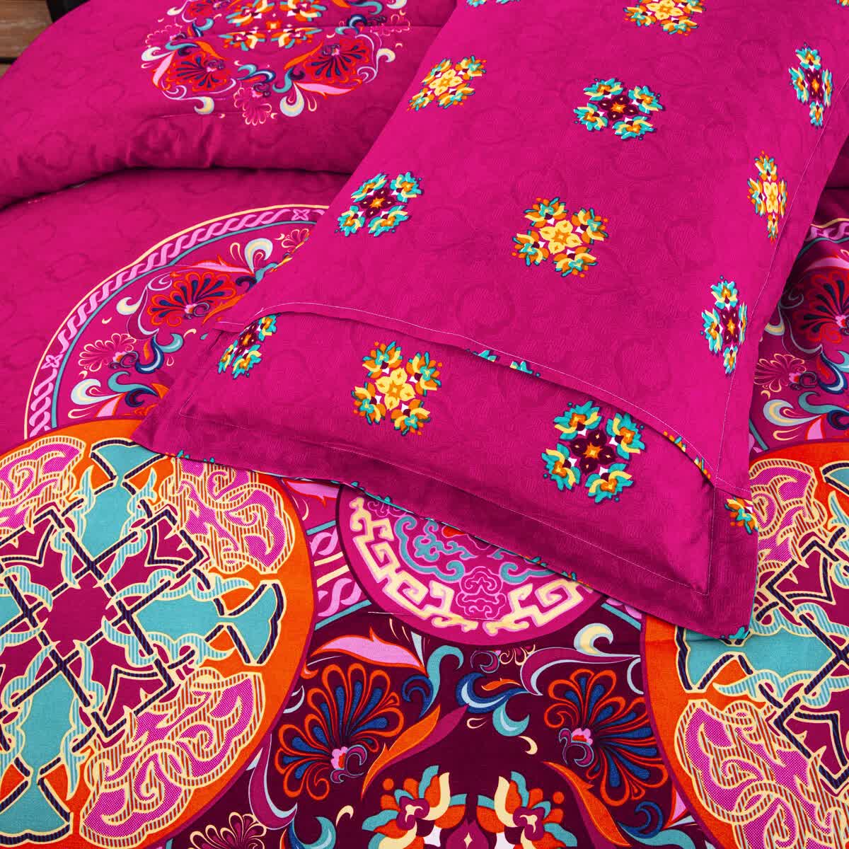 Aesthetic Glow Floral 3??iece Comforter Set with Matching Shams