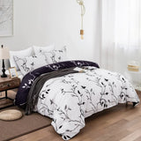 Dreamy Nights Marbled leaf Quilted Comforter Set – Soft 3‑Piece Look - Front View