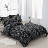 Floral Leaves Comforter Set, King Size, Microfiber Quilted Bedding with Pillowcase - Side View