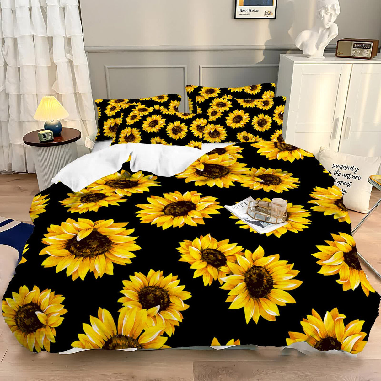 Scandi Dream soft floral Comforter Set ??Soft Neutral 3??iece Look