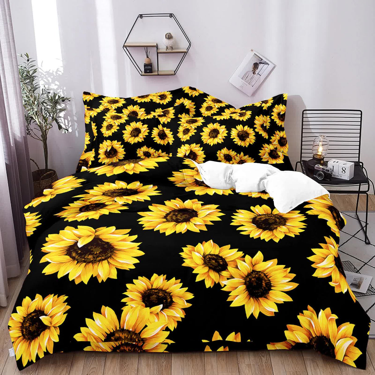 Scandi Dream soft floral Comforter Set ??Soft Neutral 3??iece Look