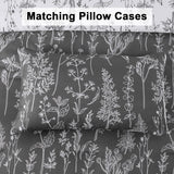 Floral Comforter Set, King Size, Black White Floral Pattern Reversible Bedding
