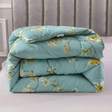 Floral Soft Comforter Set, Queen/King Size, Quilted Bedding for All Seasons - Side View