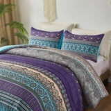 Boho Glow Teal Bedding – 3‑Piece Comforter Set for Relaxed Spaces - Side View