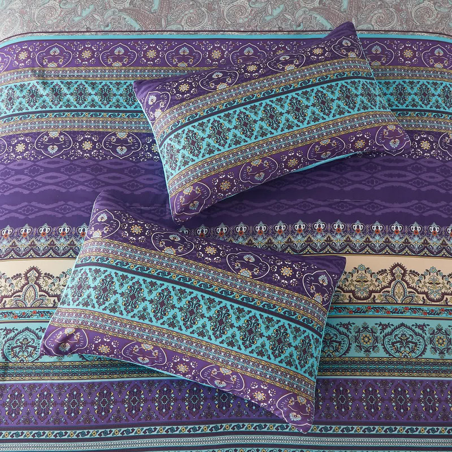 Boho Glow Teal Bedding – 3‑Piece Comforter Set for Relaxed Spaces