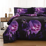 Rose Golden Hour Comforter Set – Aesthetic 3‑Piece Bedroom Mood - Side View