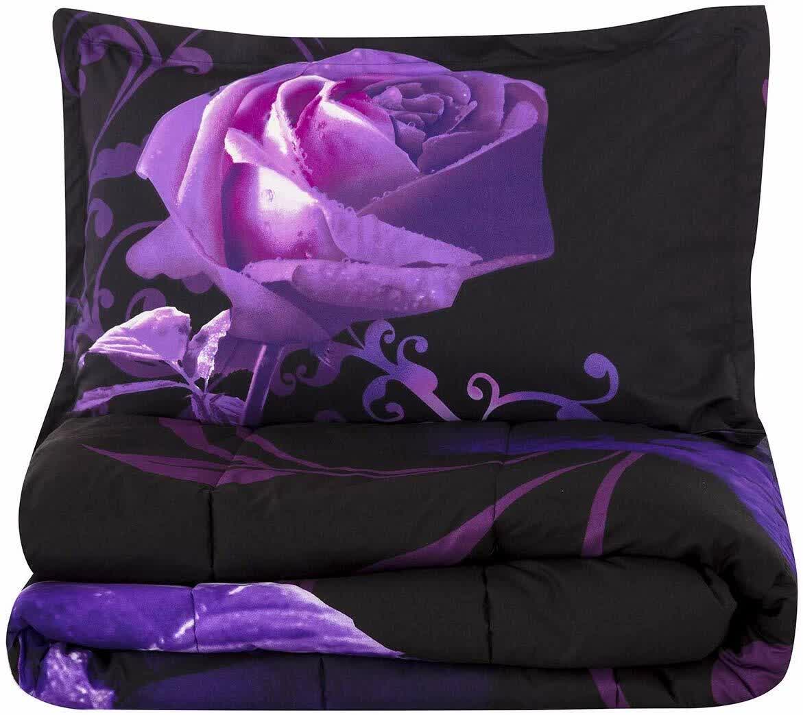 Rose Golden Hour Comforter Set ??Aesthetic 3??iece Bedroom Mood