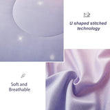 Girls Comforter Set, King Size, Ombre Pink Purple Rainbow 3-Piece Bedding Collection - Top-Down View