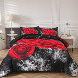Chill Haven Red Rose 3??iece Comforter Bundle ??Relax & Recharge Style