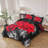 Chill Haven Red Rose 3??iece Comforter Bundle ??Relax & Recharge Style