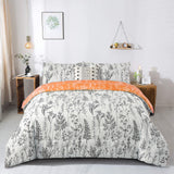 Charming Autumn Warm oranage 3 Pc Comforter & Pillow Cover Set - Front View