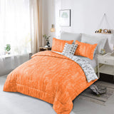 Charming Autumn Warm oranage 3 Pc Comforter & Pillow Cover Set - Side View