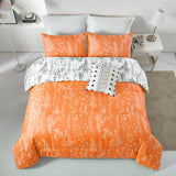 Charming Autumn Warm oranage 3 Pc Comforter & Pillow Cover Set - Side View