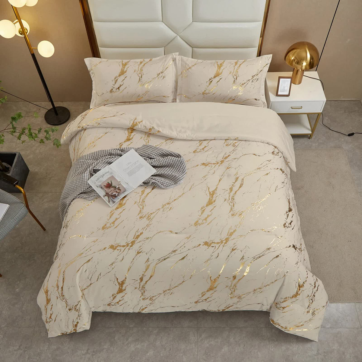 Coastal Drift apricot Comforter Bundle – Breezy 3‑Piece Bedding