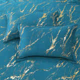 Cozy Cloud 3 Teal ‑Piece Comforter Bundle – Instagram‑Ready Bedroom - Rear View
