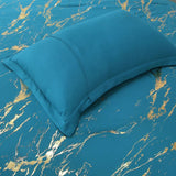 Cozy Cloud 3 Teal ‑Piece Comforter Bundle – Instagram‑Ready Bedroom - Close-Up Angle