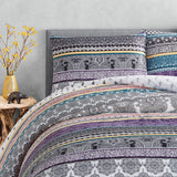 Whimsical Winter Frosty Elegant 3 Pc Comforter & Pillow Cover Set - Rear View