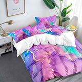 Elegant Marble Quilt Set, Queen Size, Soft & Cozy Microfiber Bedding