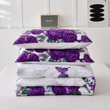 Luxe Loft Purple rose Quilted Comforter & Shams ??Trending 3??iece Set