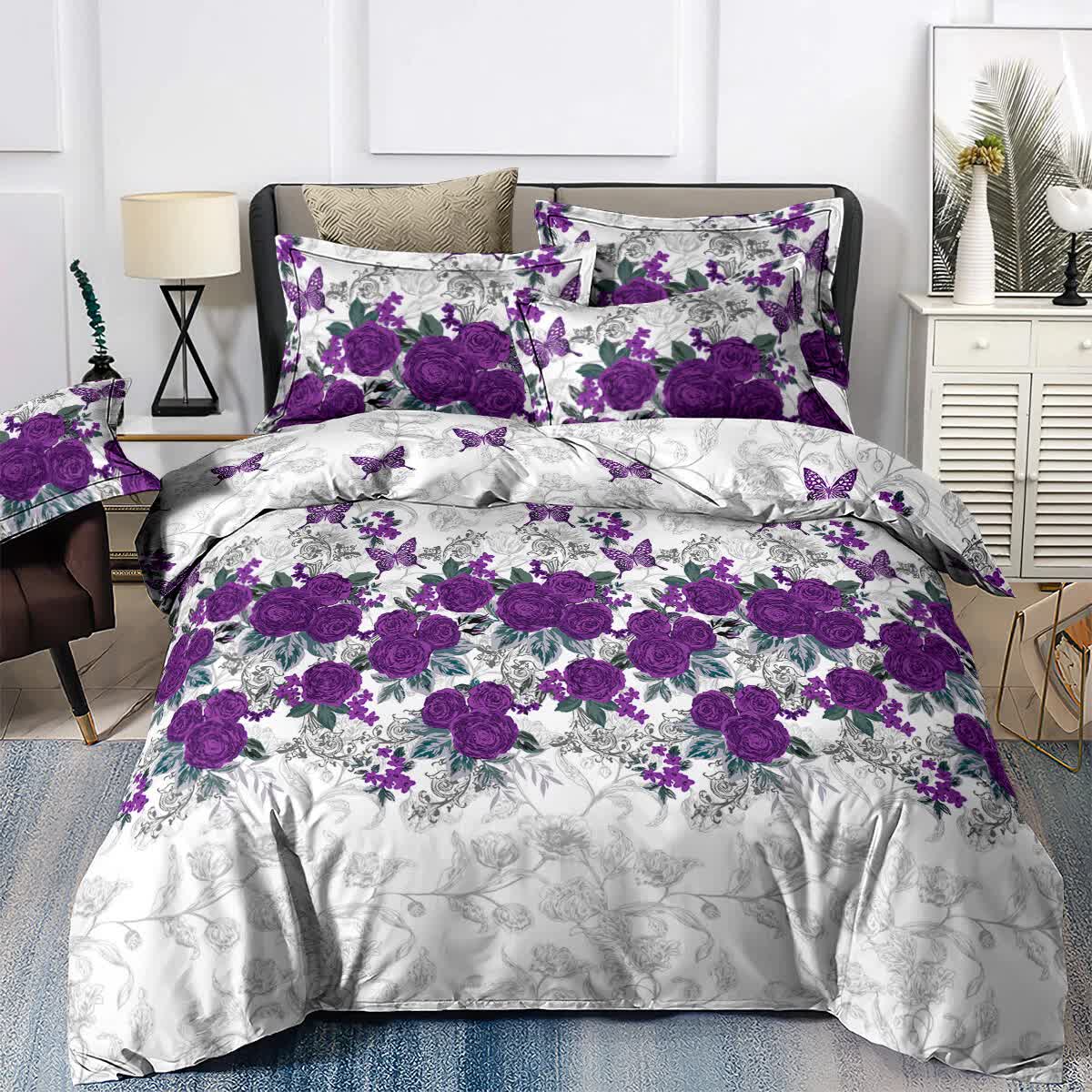 Luxe Loft Purple rose Quilted Comforter & Shams ??Trending 3??iece Set