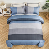 Coastal Drift striped Comforter Bundle – Breezy 3‑Piece Bedding - Front View