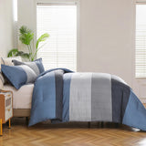 Coastal Drift striped Comforter Bundle – Breezy 3‑Piece Bedding - Top-Down View