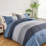 Coastal Drift striped Comforter Bundle – Breezy 3‑Piece Bedding - 45-Degree Angle