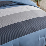 Coastal Drift striped Comforter Bundle – Breezy 3‑Piece Bedding - Rear View