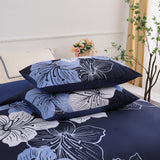 King Comforter Set, Navy Blue Floral 3-Piece Bedding, Soft Microfiber for All Seasons - Low Angle