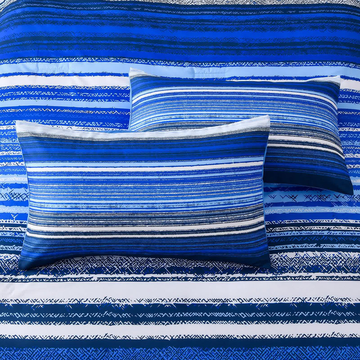 Nordic Calm stripes Blue 3??iece Comforter Set ??Scandi Chic Vibes