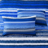 Nordic Calm stripes Blue 3‑Piece Comforter Set – Scandi Chic Vibes - Top-Down View
