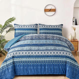 Boho Vibes blue Bedding Set ??3??iece Comforter & Pillow Covers