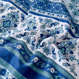Boho Vibes blue Bedding Set – 3‑Piece Comforter & Pillow Covers - Low Angle