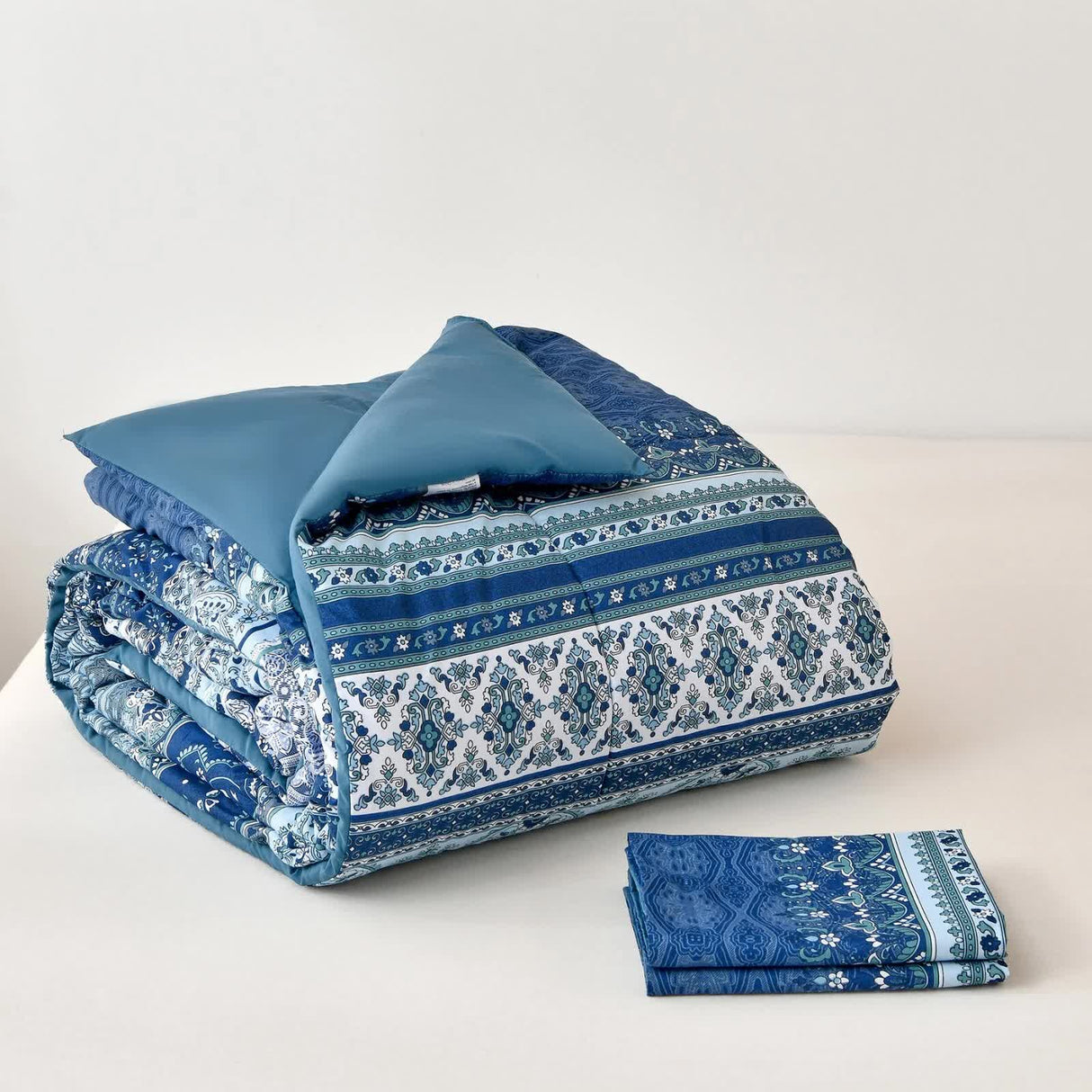 Boho Vibes blue Bedding Set ??3??iece Comforter & Pillow Covers