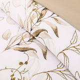 Soft Floral Leaf Comforter Set, King Size, Plush Quilted Bedding with Pillowcases - Close-Up Angle