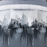 Floral Stripes Comforter Set, King Size, Warm 3-Piece Bedding with Pillowcases - Rear View