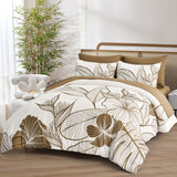 SOFT Floral Comforter Set, King Size, Plush Winter Bedding with Pillowcases - Front View