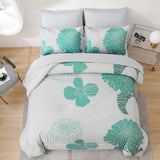 Floral Elegance Ultra-Soft Comforter Set, Queen/King Size, with Pillowcases for Year-Round Comfort