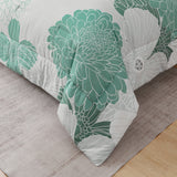 Floral Elegance Ultra-Soft Comforter Set, Queen/King Size, with Pillowcases for Year-Round Comfort - Front View