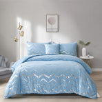 Metallic Print Comforter Set, King Size, Chic 3-Piece Bedding with Pillowcases