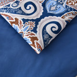 Floral Stripes Comforter Set, King Size, Elegant 3-Piece Bedding with Pillowcases - Low Angle