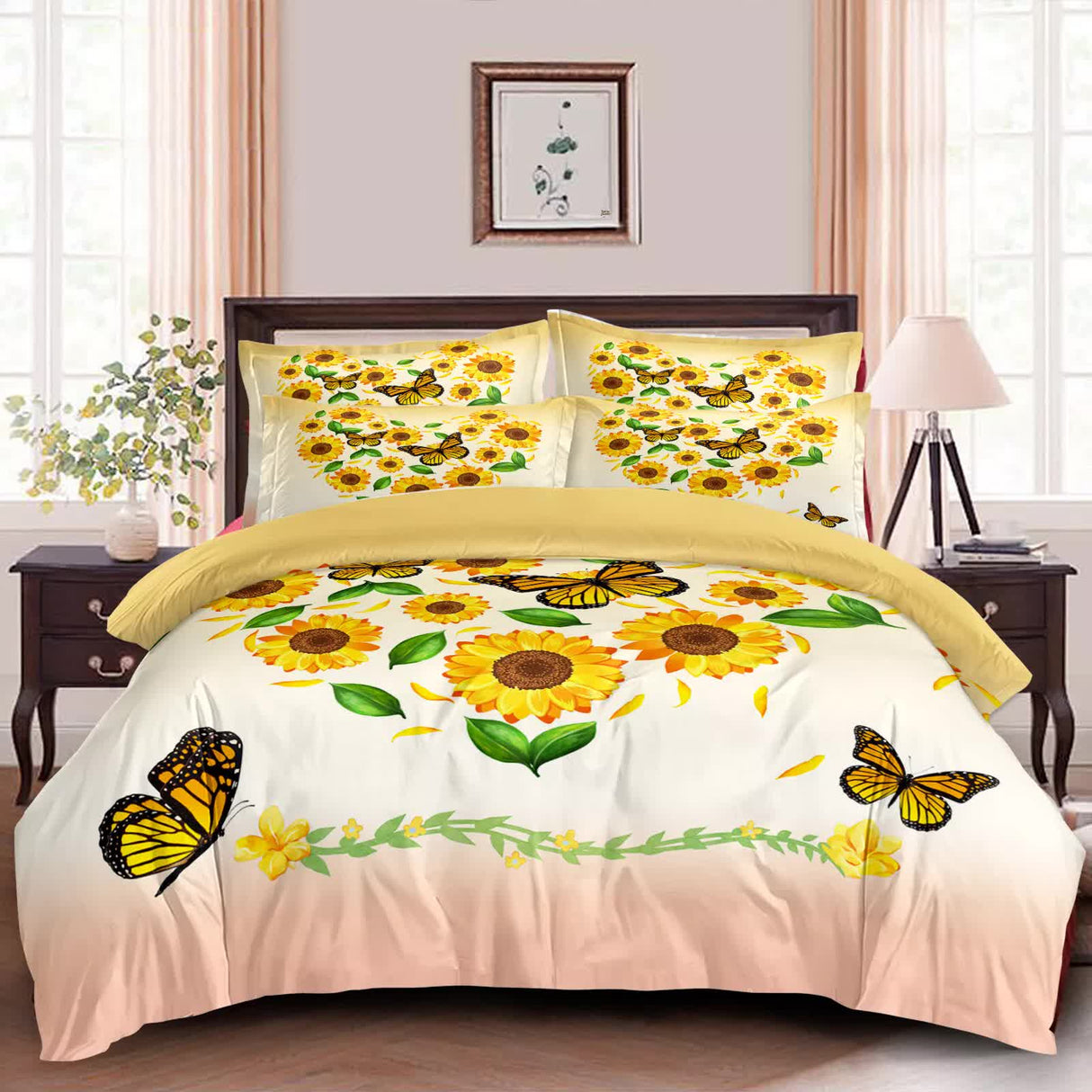 Airy Loft butterfly floral 3??iece Comforter Bundle ??Relaxed