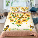 Airy Loft butterfly floral 3‑Piece Comforter Bundle – Relaxed - 45-Degree Angle