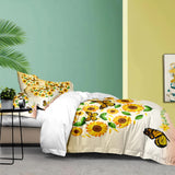 Airy Loft butterfly floral 3‑Piece Comforter Bundle – Relaxed - Rear View
