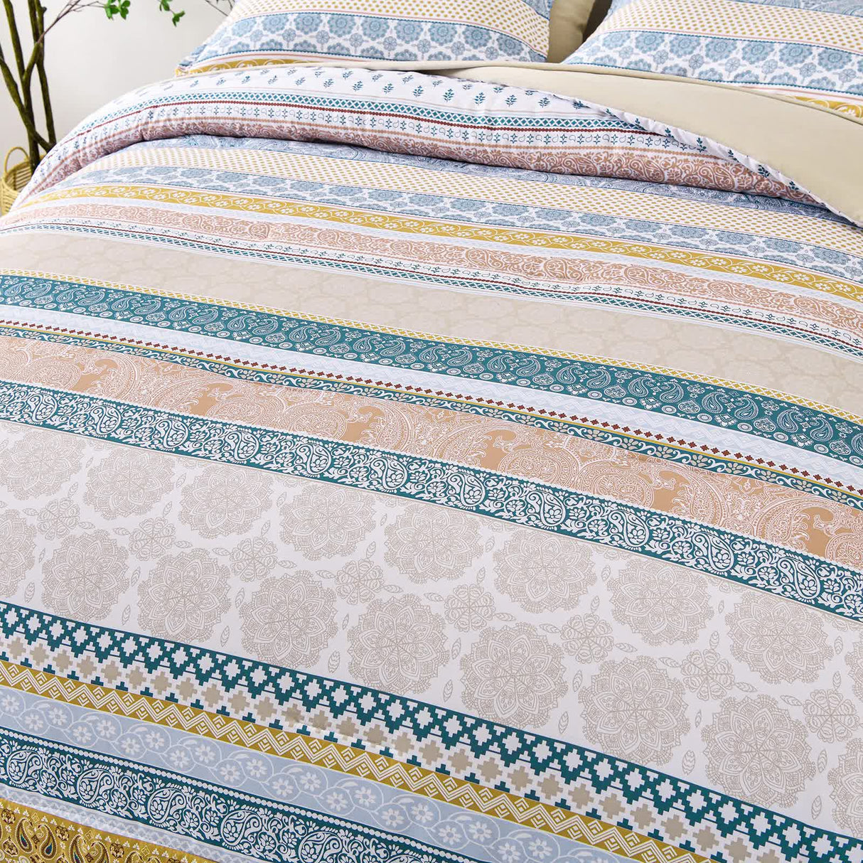 Luxe Loft Boho Quilted Comforter & Shams ??Trending 3??iece Set