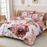 Pure Haven Pink floral 3‑Piece Comforter Set - Front View