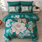 Pure Haven green floral 3‑Piece Comforter Set - Side View