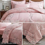 Warm Haven Marbled Bedding – 3‑Piece Comforter & Sham Set - Rear View