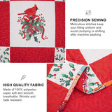 Elegant Red, greem & White Christmas Queen Bedspread Set - 45-Degree Angle